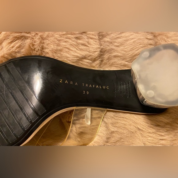 ZARA transparent criss-cross straps slide sandals with translucent heels 8.5 - Picture 4 of 6